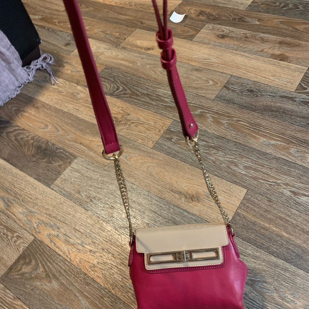 Reddish pink crossbody purse